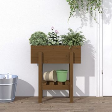 Fioriera da Giardino Ambra 62x30x69 cm Legno Massello di Pino