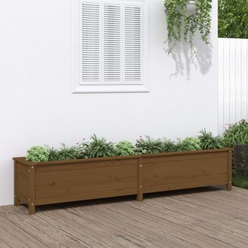 Fioriera Rialzata da Giardino Ambra 199,5x40x39cm Massello Pino