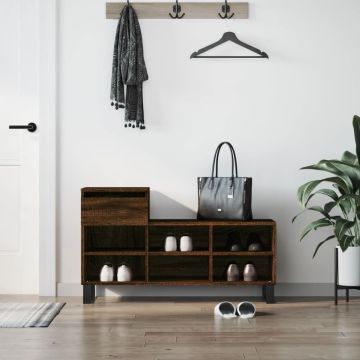 Scarpiera Rovere Marrone 102x36x60 cm in Legno Multistrato