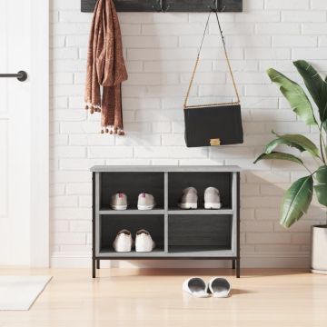 Mobile per scarpe Sonoma grigio 4 scomparti