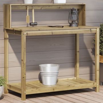Tavolo Invaso con Ripiani 108x50x109,5 cm Legno Impregnato Pino