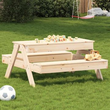 Tavolo Picnic con Sabbiera per Bambini Legno Massello di Pino