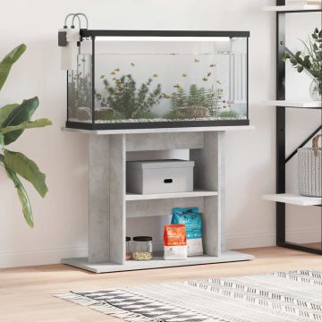 Supporto per acquario in cemento grigio 80x35x60 cm in legno ingegnerizzato