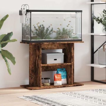Supporto per acquario in rovere affumicato 80x35x60 cm in legno ingegnerizzato