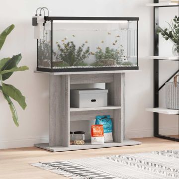 Supporto per acquario Grigio Sonoma 80x35x60 cm in legno ingegnerizzato