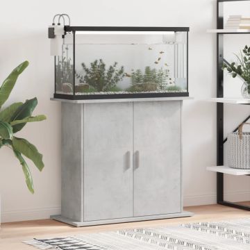 Supporto per acquario in cemento grigio 81x36x73 cm in legno ingegnerizzato