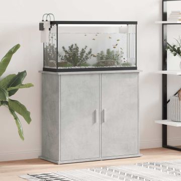 Supporto per acquario in cemento grigio 81x36x73 cm in legno ingegnerizzato