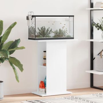Supporto per Acquario 60,5x36x72,5 cm Multistrato Bianco Lucido