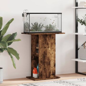 Supporto Acquario 60,5x36x72,5 cm Legno Multistrato Rovere Fumo