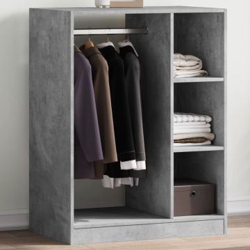 Armadio Grigio Cemento 77x48x102 cm in Legno Multistrato