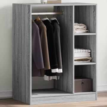 Armadio Grigio Sonoma 77x48x102 cm in Legno Multistrato