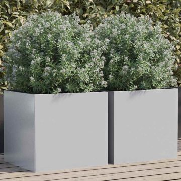 Fioriere 2pz Argento 42x40x39 cm in Acciaio Zincato