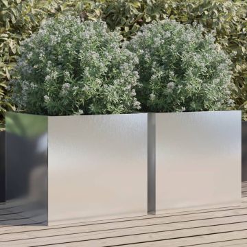 Fioriere 2 pz Argento 49x47x46 cm in Acciaio Inox