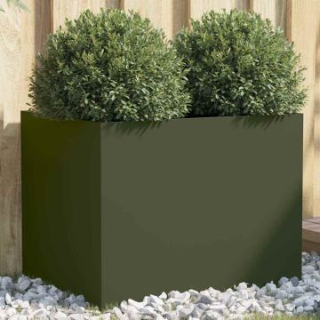 Fioriera Verde Oliva 62x47x46 cm in Acciaio