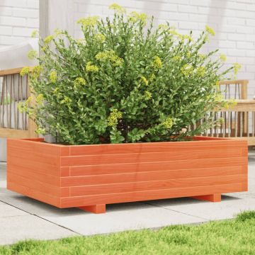 Fioriera Giardino Marrone Cera 90x60x26,5cm Legno Massello Pino