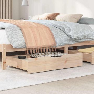 Cassettoni da Letto con Ruote 2 pz 85x55x17 cm in Legno di Pino