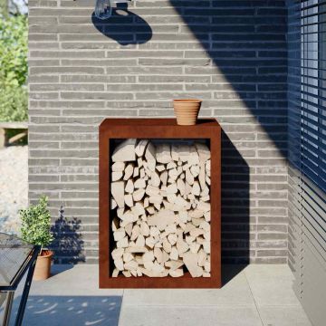 Portalegna 60x40x80 cm in Acciaio Corten