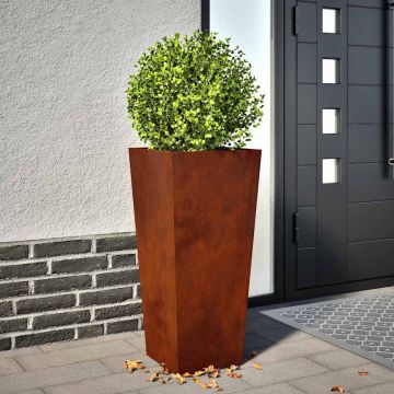 Fioriera da Giardino 35x35x75 cm in Acciaio Corten