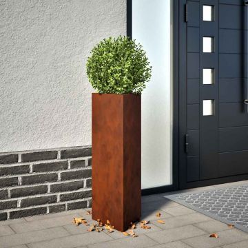 Fioriere da Giardino 2 pz Triangolari 30x26x75cm Acciaio Corten