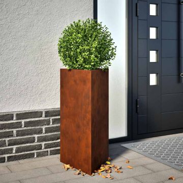 Fioriere da Giardino 2 pz Triangolari 40x34,5x75cm Acciaio Corten