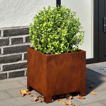 Fioriere da Giardino 2 pz 30x30x30 cm in Acciaio Corten