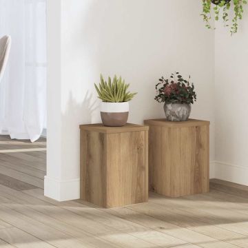 Supporti per Piante 2 pz Rovere 20x20x30 cm in Multistrato