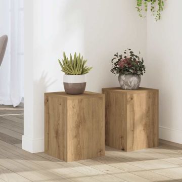 Supporti per Piante 2 pz Rovere 25x25x35 cm in Multistrato