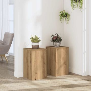 Supporti per Piante 2 pz Rovere 30x30x50 cm in Multistrato