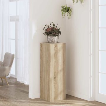 Supporto per Piante Rovere Sonoma 33x33x100cm Legno Multistrato