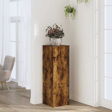 Supporto per Piante Rovere Fumo 33x33x100 cm in Truciolato