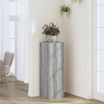 Supporto per Piante Grigio Sonoma 33x33x100 cm in Truciolato