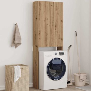 Mobile per Lavatrice Rovere Artigianale 64x25,5x190 cm