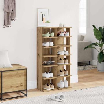 Scarpiere 2 pz Rovere Artigianale 28x27x102 cm in Truciolato