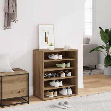 Mobile per scarpe 60 x 35 x 70 cm Rovere Artigianale 5 ripiani