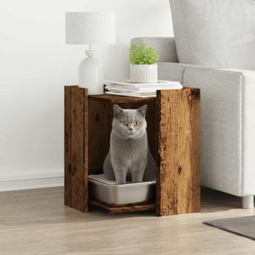 Recinto Lettiera Gatti Grigio Sonoma 60x40x40 cm in Truciolato