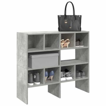 Scarpiere 2 pz Impilabili Grigio Cemento 89,5x30x40 cm