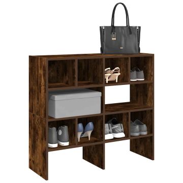 Scarpiere 2 pz Impilabili Rovere Fumo 89,5x30x40 cm