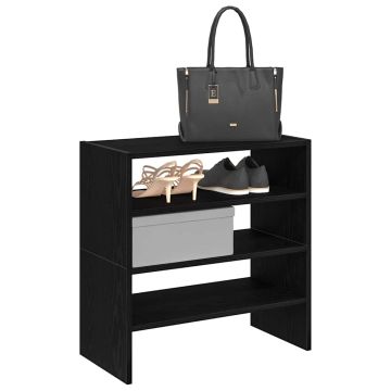 Scarpiere 2 pz Impilabili in Rovere Nero 60x30x30,5 cm