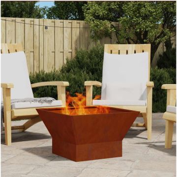 Braciere Ruggine 60 x 60 x 35 cm Acciaio Corten