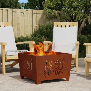 Focolare Marrone 60 x 60 x 40 cm acciaio corten