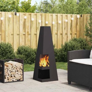 Braciere Nero 35 x 35 x 100 cm Acciaio Corten
