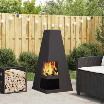 Braciere Nero 50 x 50 x 100 cm Acciaio Corten