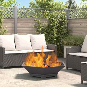 Braciere Nero 100 x 100 x 28 cm Acciaio Corten