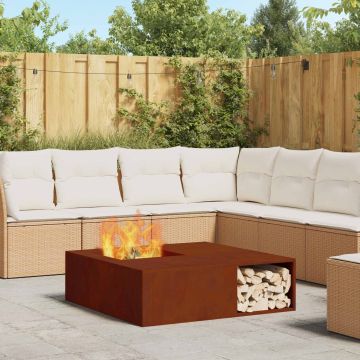Focolare Ruggine 100 x 100 x 30 cm Acciaio Corten