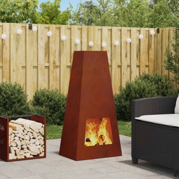 Braciere Ruggine 50 x 35 x 100 cm Acciaio Corten
