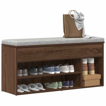 Scarpiera Rovere Marrone 102x30,5x45 cm in Legno Multistrato