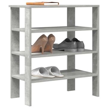 Scarpiera Grigio Cemento 61x32x70 cm in Legno Multistrato