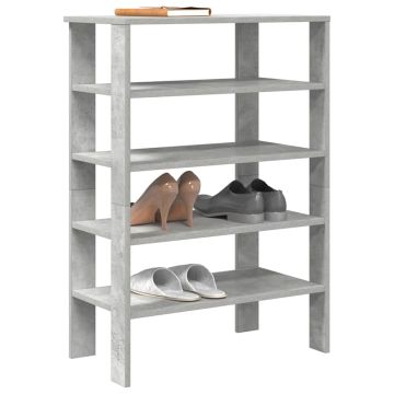 Scarpiera Grigio Cemento 61x32x87,5 cm in Legno Multistrato