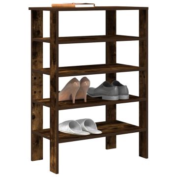 Scarpiera Rovere Fumo 61x32x87,5 cm in Legno Multistrato