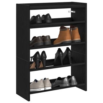 Scarpiera Nera 60x25x81 cm in Legno Multistrato